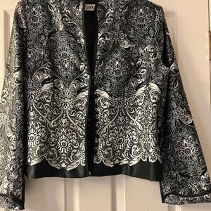 J.B.S. Women's Elegant Black and Silver Patterned Blazers